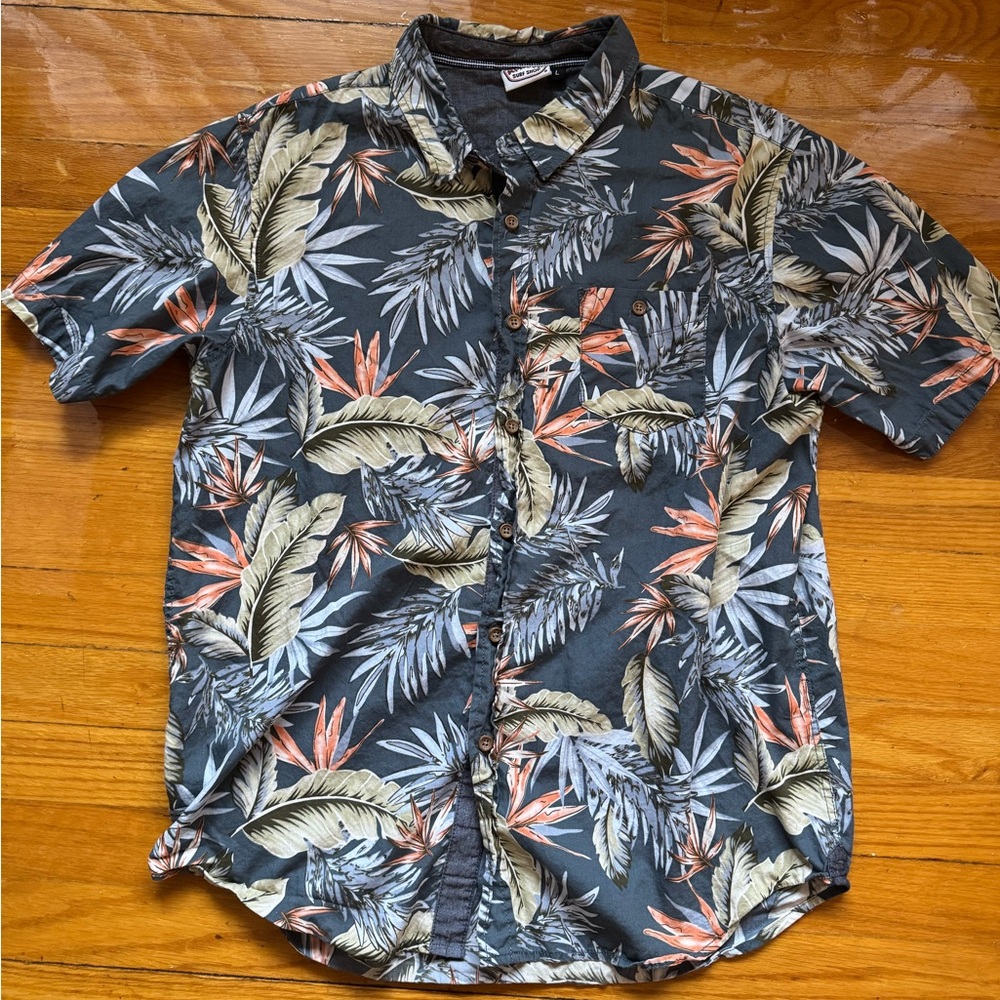 Vintage Like New Ron Jon Short-Sleeve Hawaiian Cotton Button Down Summer Shirt